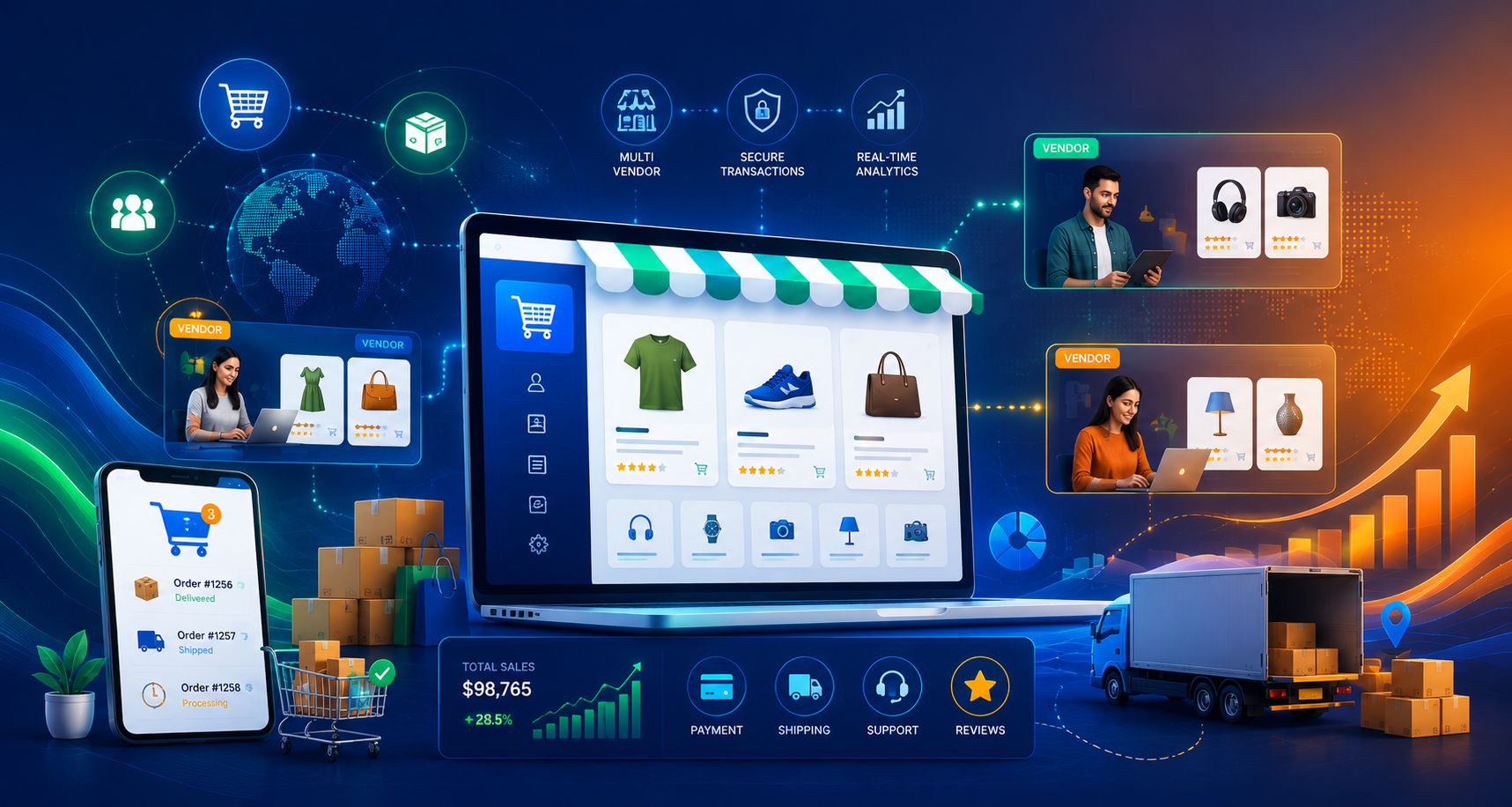 Empowering Multi-Vendor Business Marketplace Solutions That Scale - Radhey Info Tech LLC